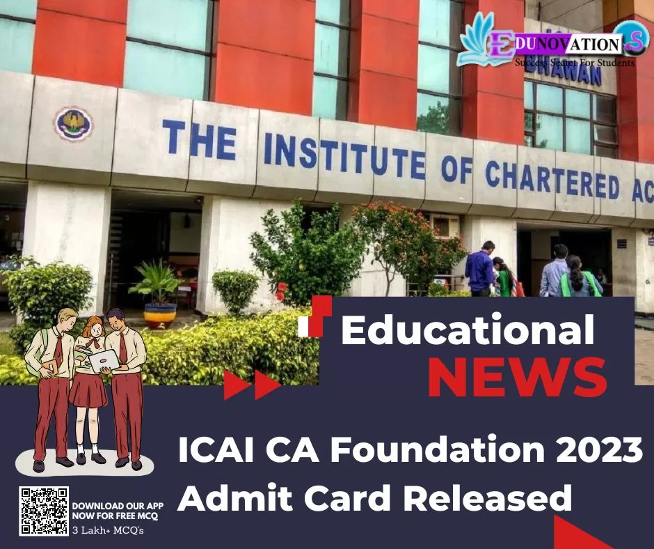 Icai Ca Foundation Admit Card Released Edunovations