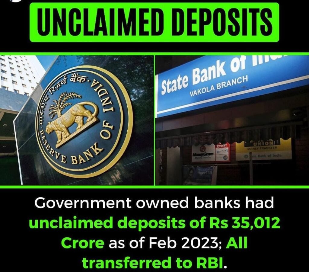 Unclaimed deposits transfer