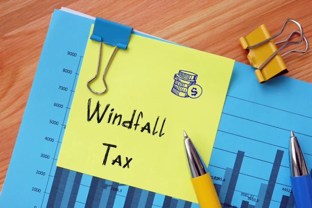 "Windfall tax on crude petroleum"
