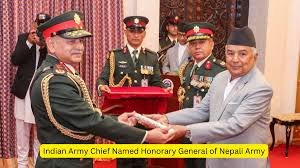 Indian Army Chief Honorary General