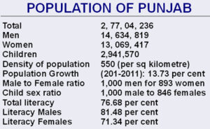 Highest population density in Punjab