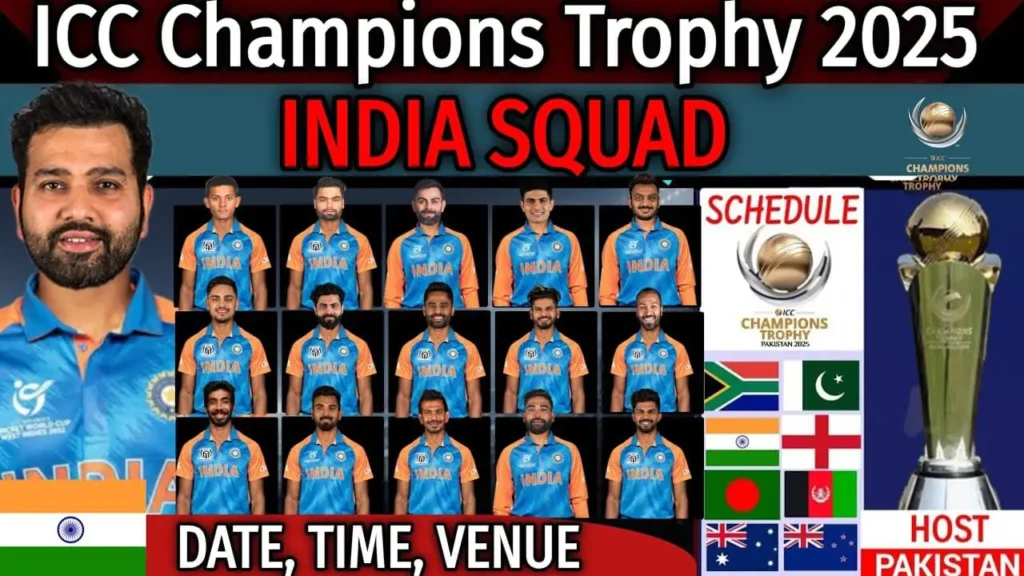 India squad for ICC Champions Trophy 2025