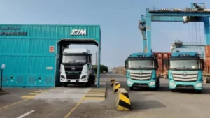 Electric truck battery swapping