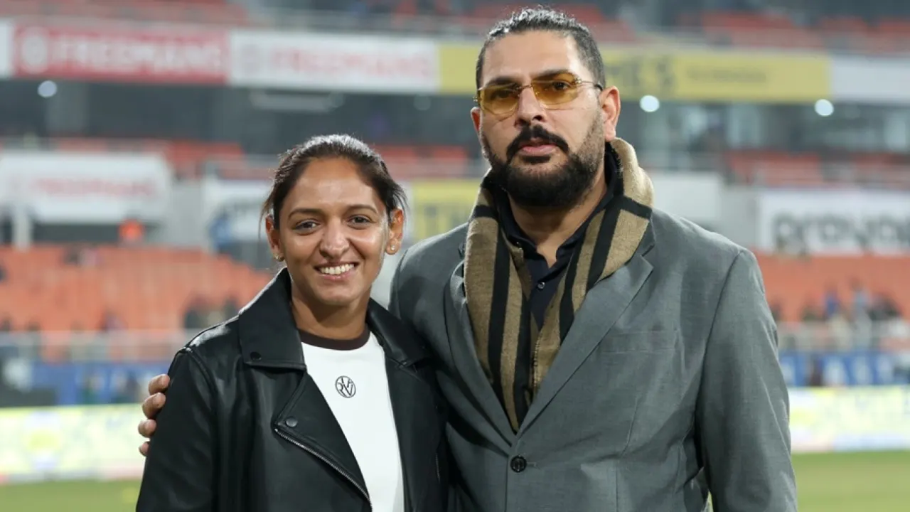 Yuvraj Singh and Harmanpreet Kaur Stadium Honour