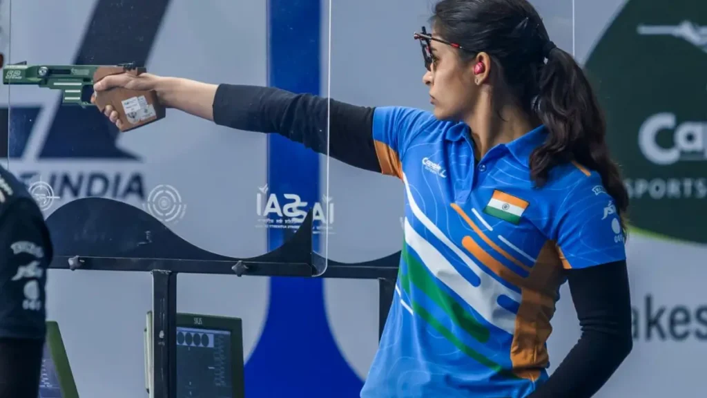 Manu Bhaker Silver Medal 25m Pistol Asian Shooting Championships