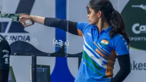 Manu Bhaker Silver Medal 25m Pistol Asian Shooting Championships
