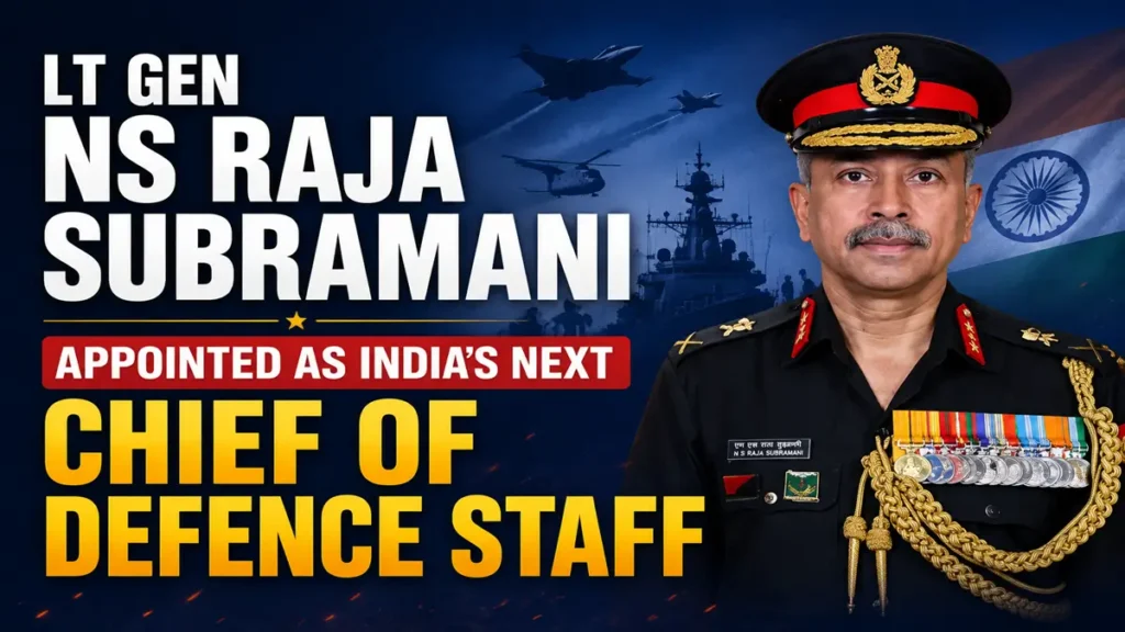 lt gen ns raja subramani appointment