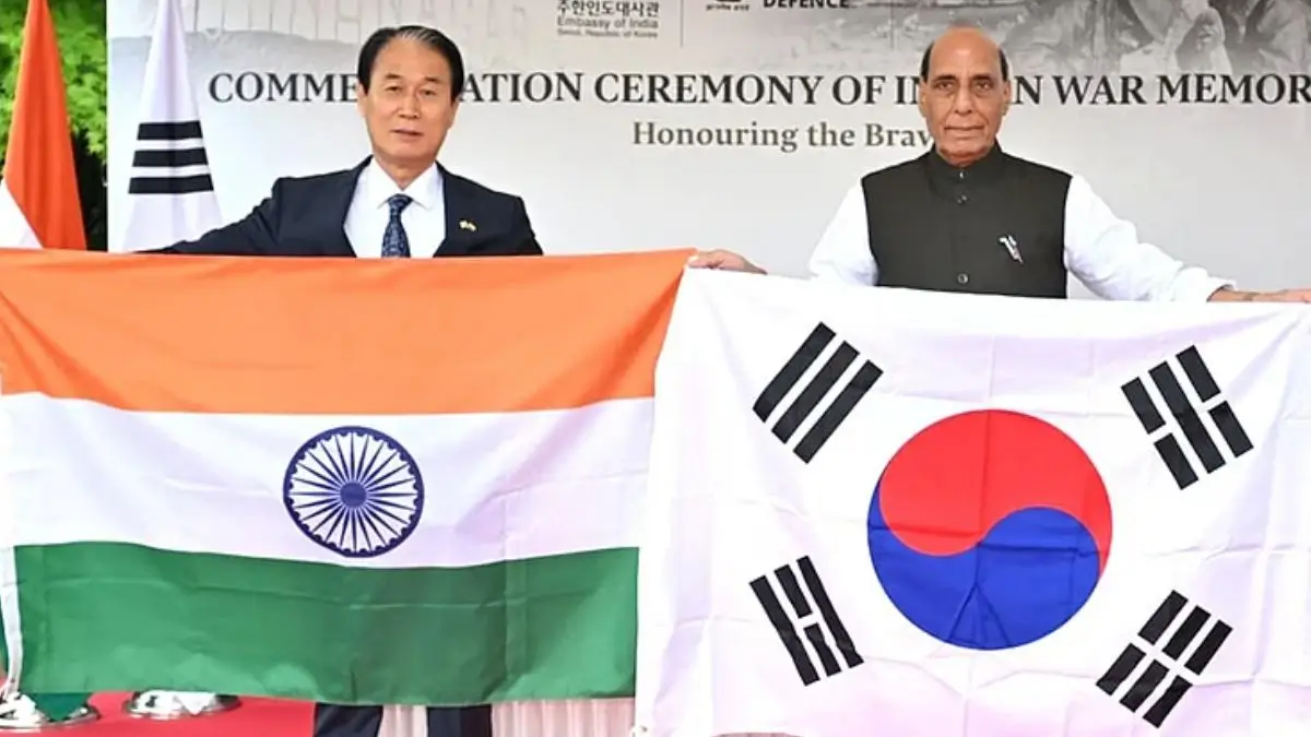 Indian War Memorial Korean War Inaugurated by Rajnath Singh