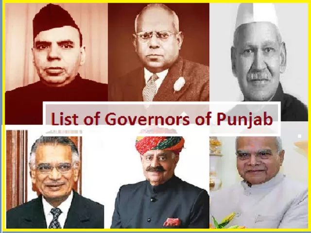 पंजाब के पूर्व राज्यपालों की सूची
