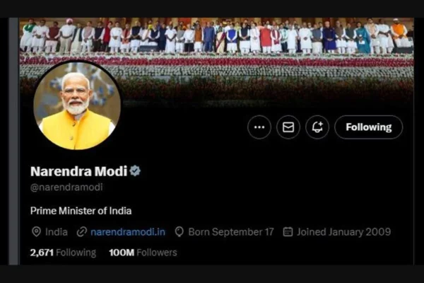 प्रधानमंत्री मोदी के एक्स फॉलोअर्स