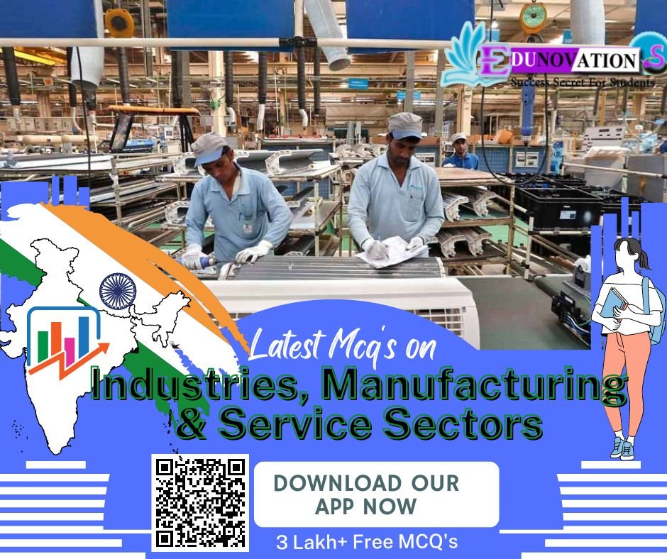 Industries, Manufacturing and Service Sectors Mcq