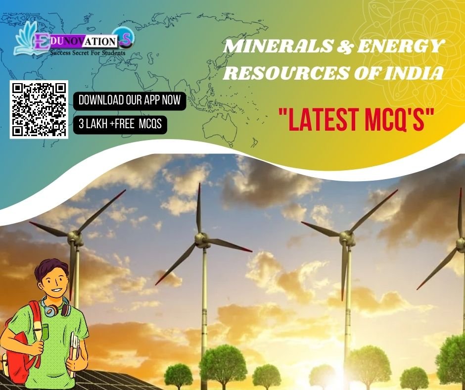 Minerals and Energy Resources Of India Mcq