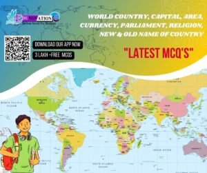 World Country, Capital, Area, Currency, Parliament, Religion, New and Old Name Of Country Mcq