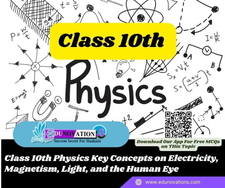 Class 10th Physics Key Concepts on Electricity, Magnetism, Light, and the Human Eye