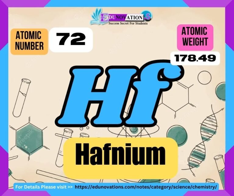 Hafnium Properties, usage, isotopes, methods of production and applications