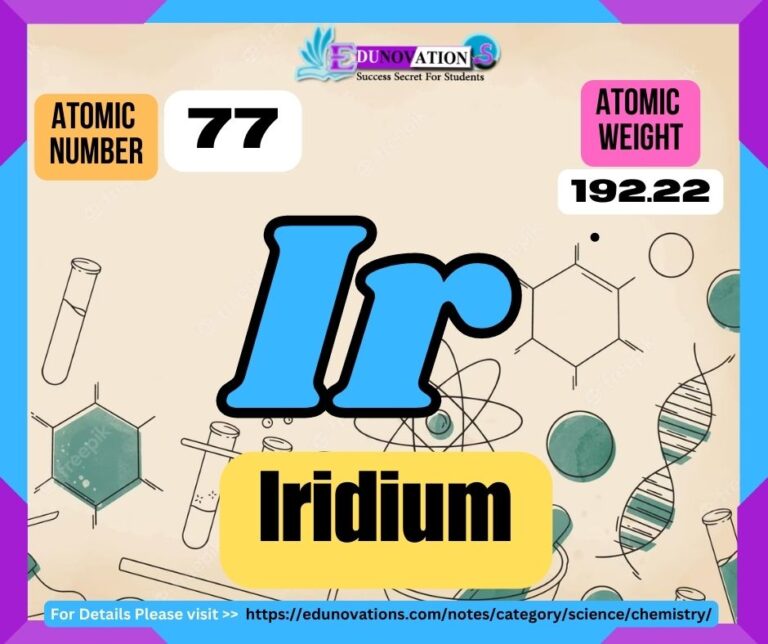 Iridium Properties, usage, isotopes, methods of production and applications