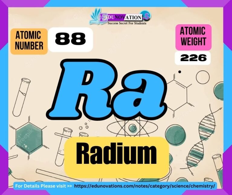 Radium Properties, usage, isotopes, methods of production and applications