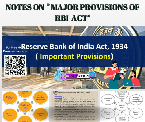 Major Provisions of RBI Act