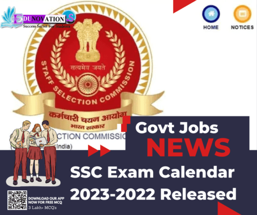 SSC Exam Calendar 2023-2022 Released