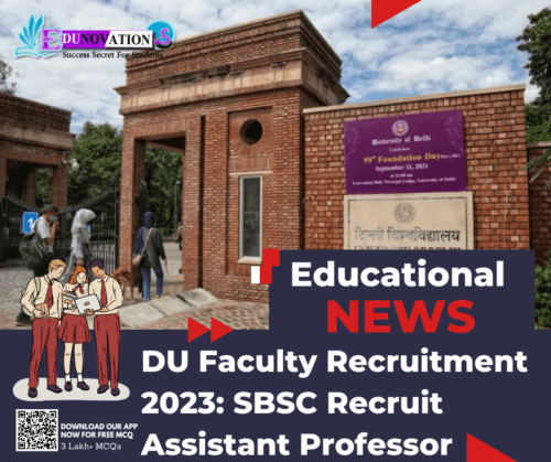 Du Faculty Recruitment 2023 Sbsc Recruit Assistant Professor Edunovations