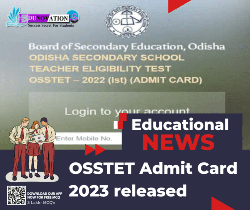 OSSTET Admit Card 2023 released