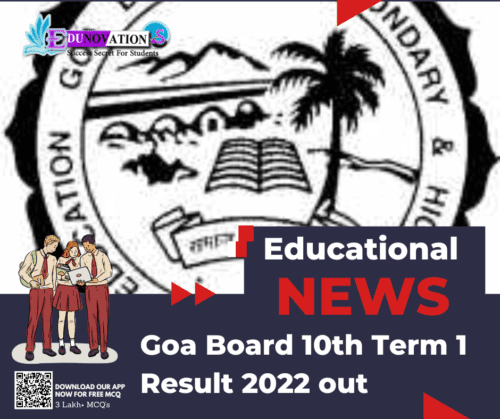 Goa Board 10th Term 1 Result 2022 out