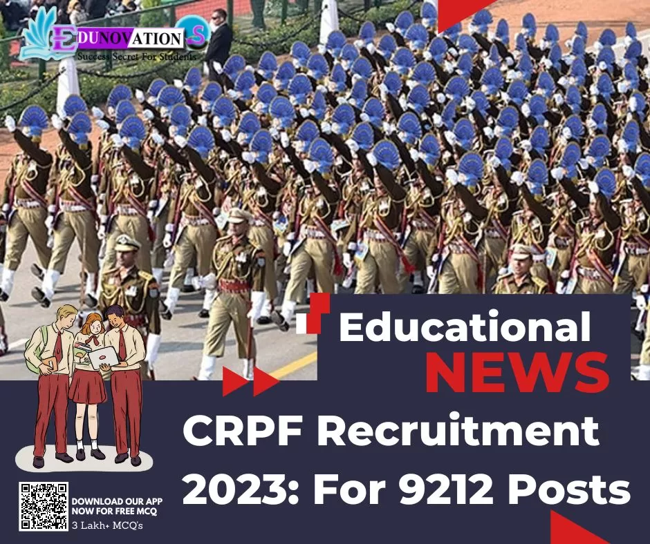 CRPF Recruitment 2023: For 9212 Posts