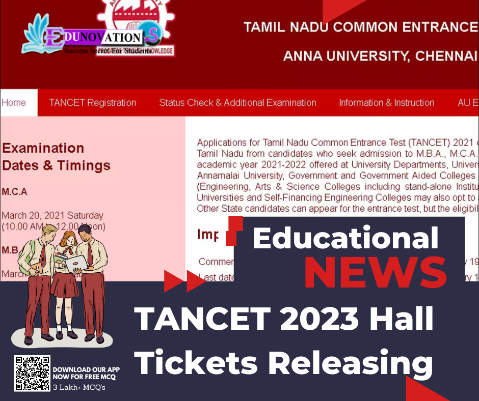 TANCET 2023 Hall Tickets Releasing