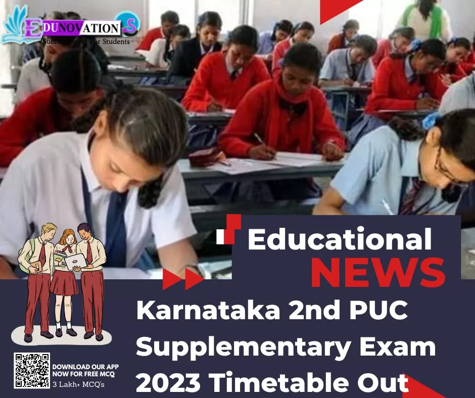 Karnataka 2nd PUC Supplementary Exam 2023 Timetable Out