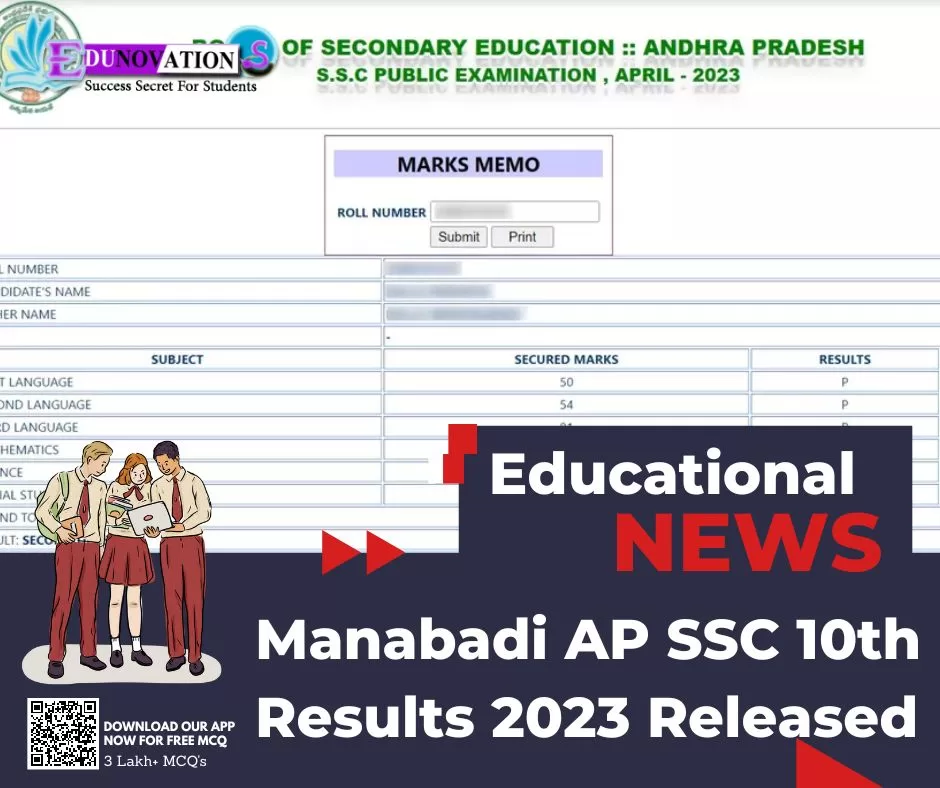 Manabadi AP SSC 10th Results 2023 Released