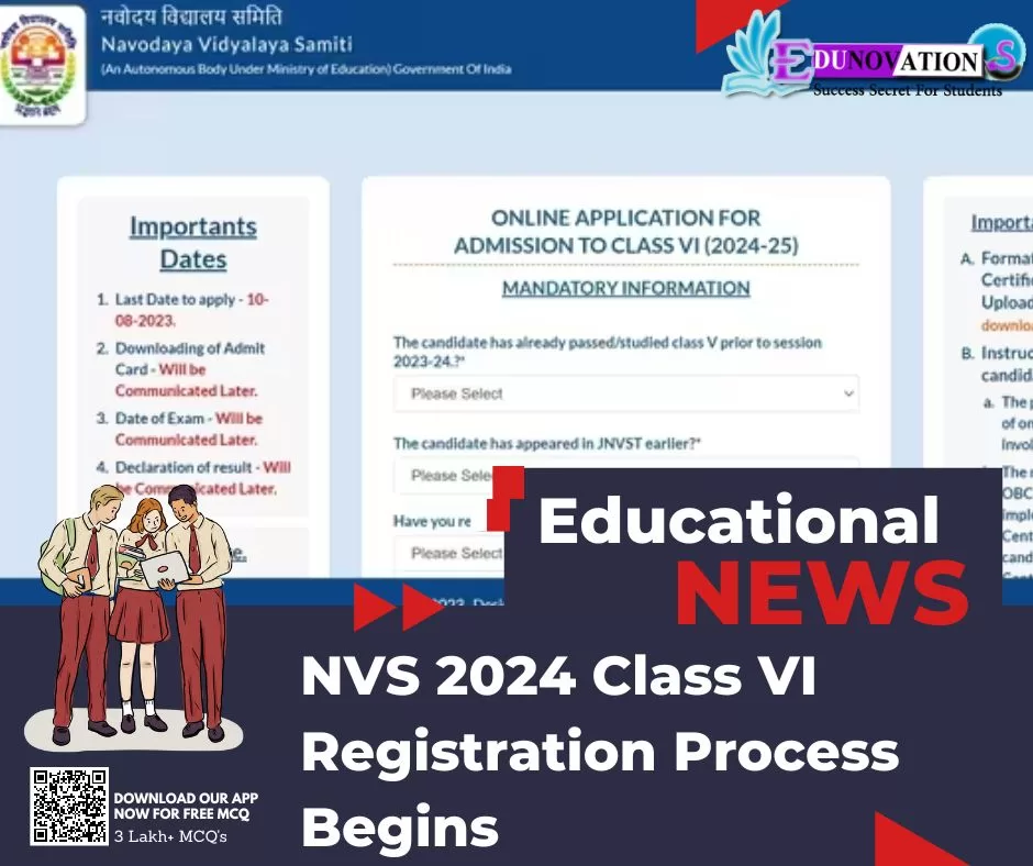 NVS 2024 Class VI Registration Process Begins Edunovations