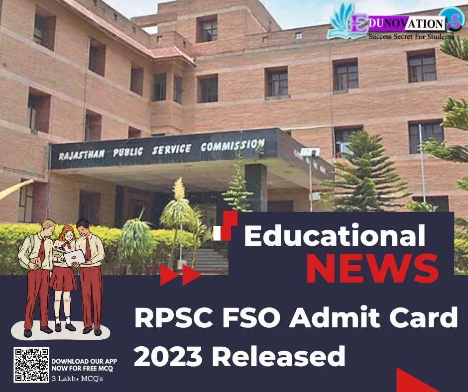 RPSC FSO Admit Card 2023 Released