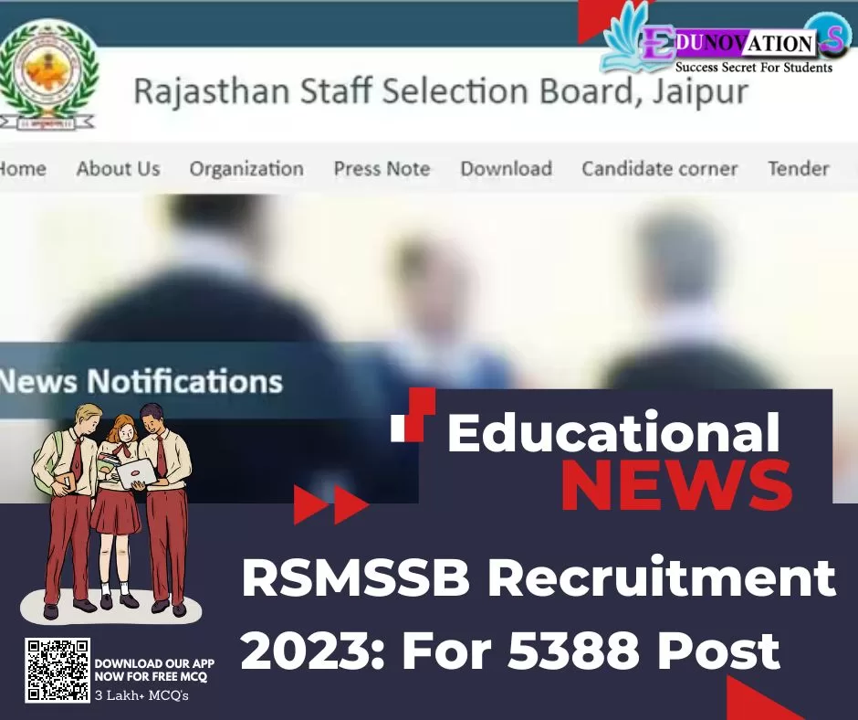 RSMSSB Recruitment 2023: For 5388 Post