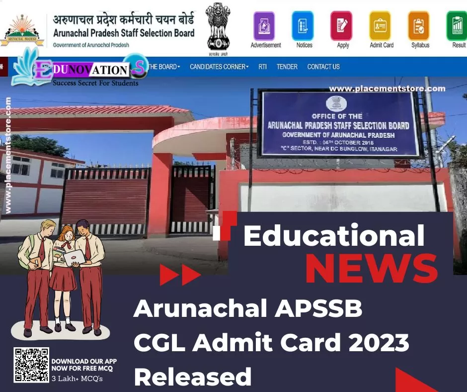 Arunachal APSSB CGL Admit Card 2023 Released