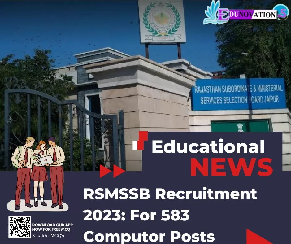 RSMSSB Recruitment 2023: For 583 Computor Posts