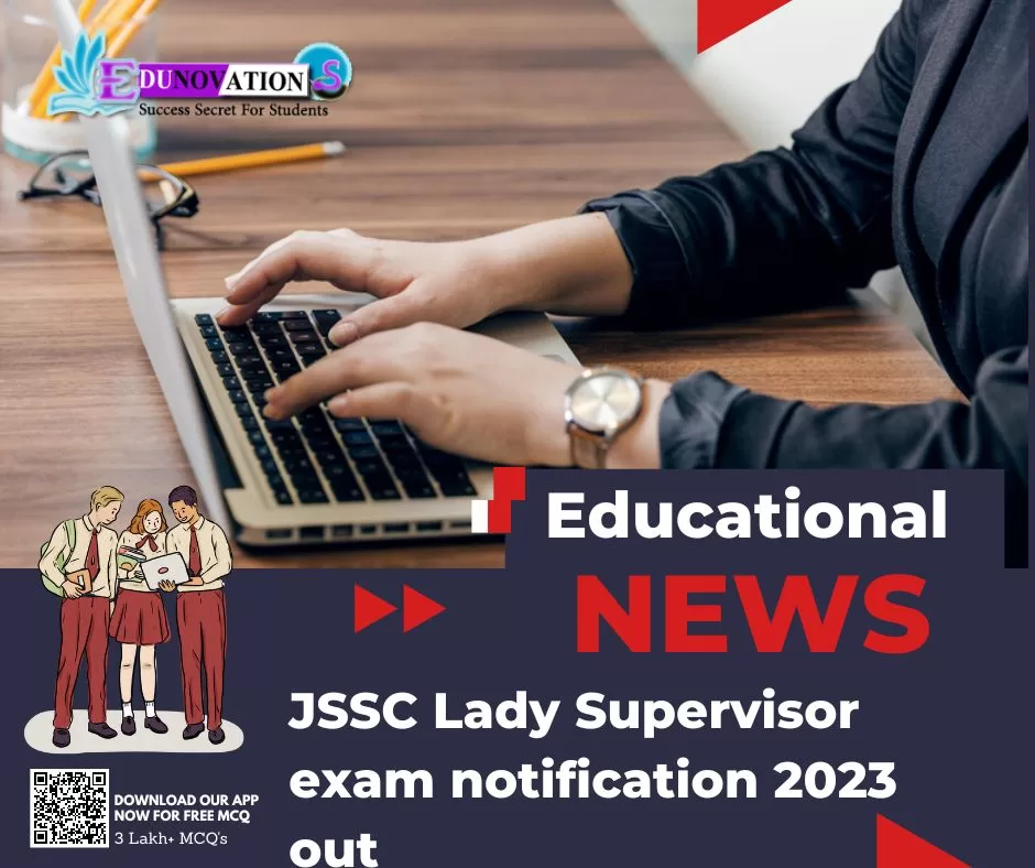 JSSC Lady Supervisor exam notification 2023 out