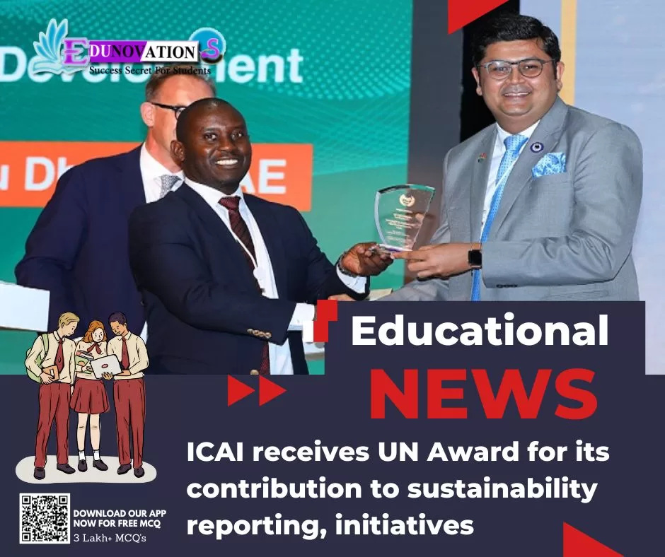 ICAI receives UN Award for its contribution to sustainability reporting, initiatives