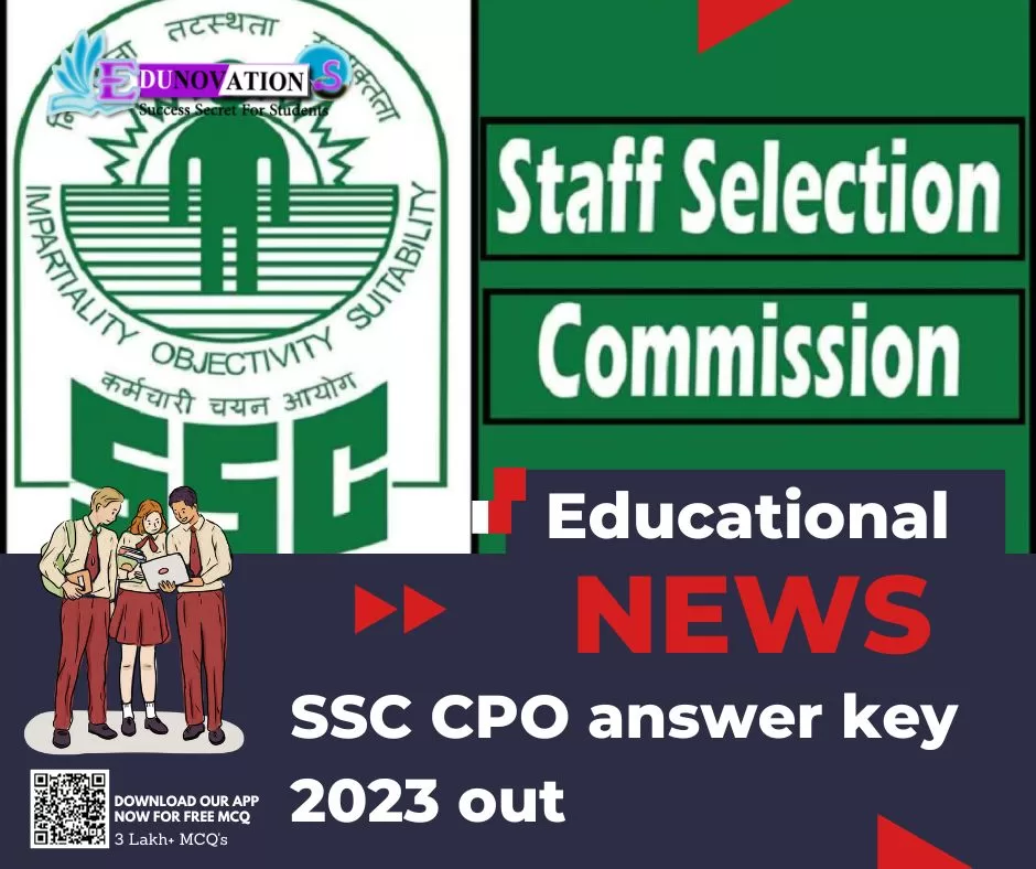 SSC CPO answer key 2023 out