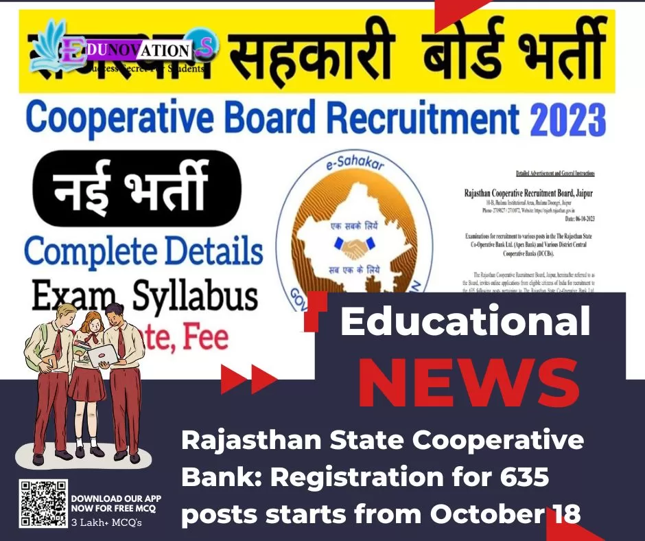 Rajasthan State Cooperative Bank: Registration for 635 posts starts from October 18