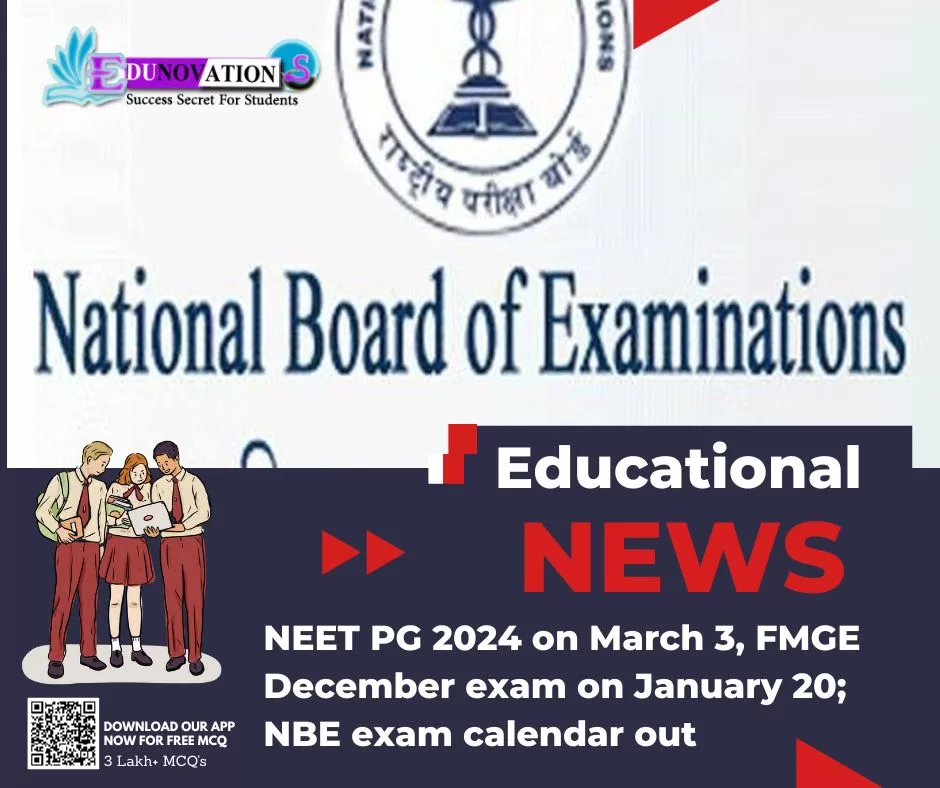 NEET PG 2024 on March 3, FMGE December exam on January 20; NBE exam