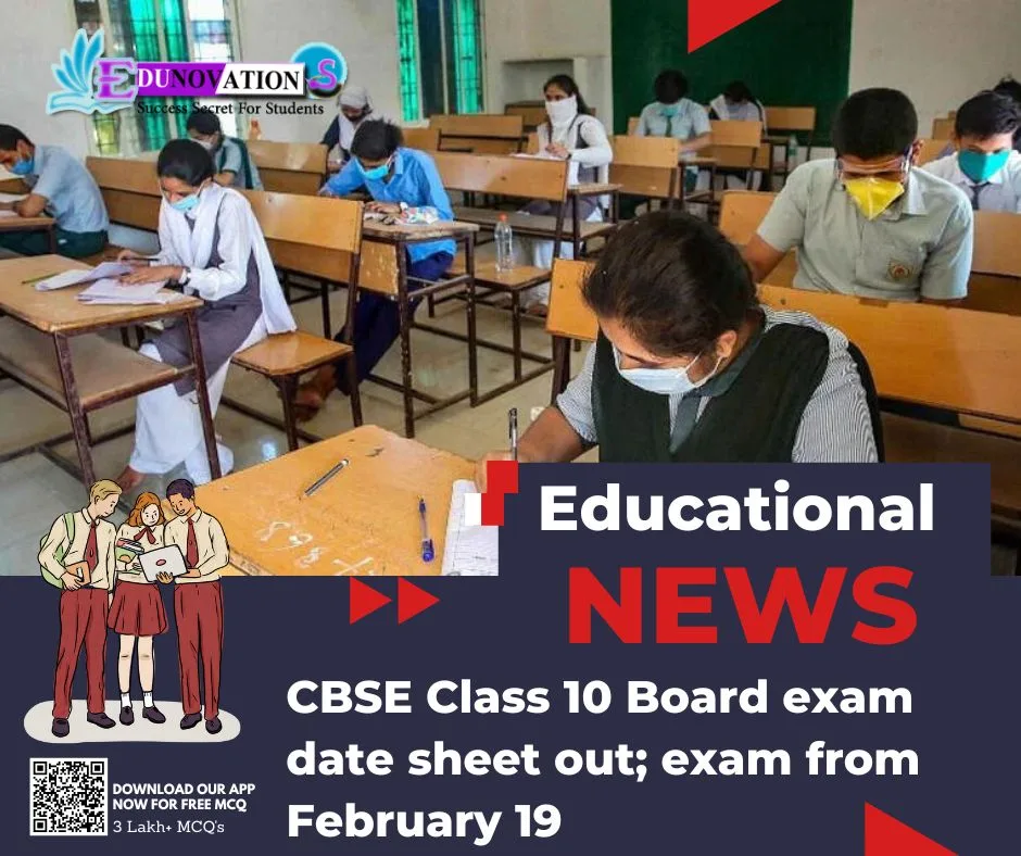 CBSE Class 10 Board exam date sheet out; exam from February 19