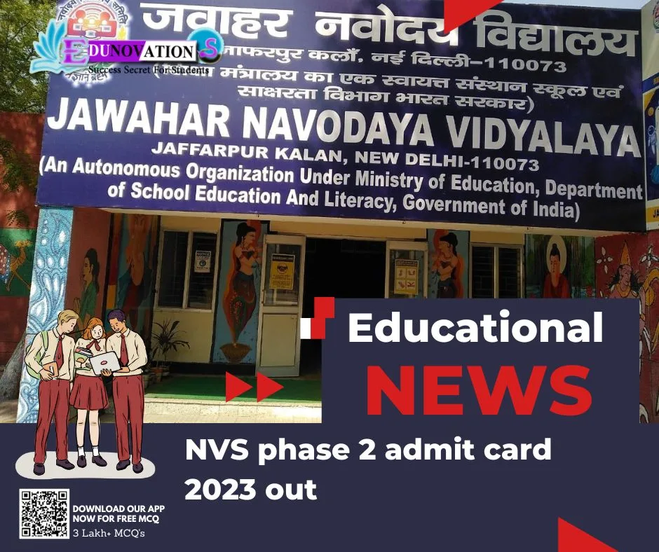 NVS phase 2 admit card 2023 out