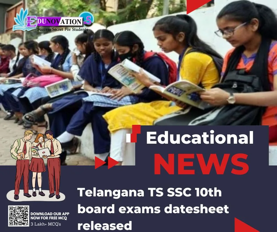 Telangana TS SSC 10th Board Exams Datesheet Released Edunovations