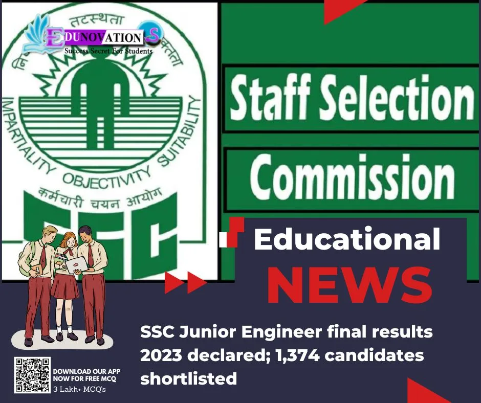 SSC Junior Engineer final results 2023 declared; 1,374 candidates shortlisted