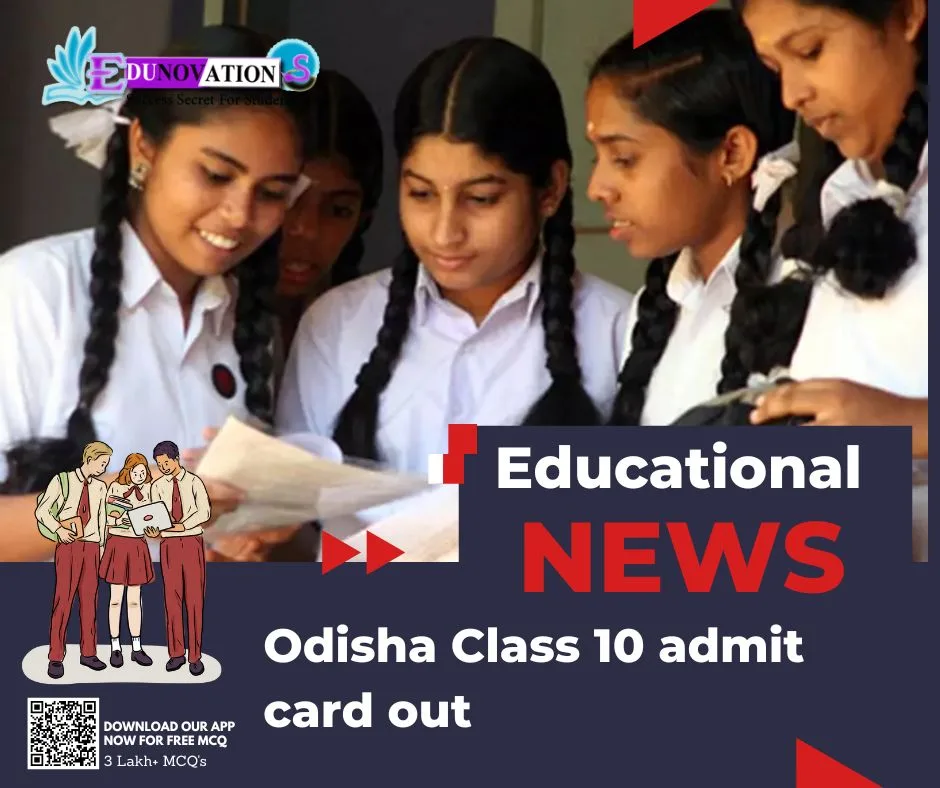 Odisha Class 10 admit card out