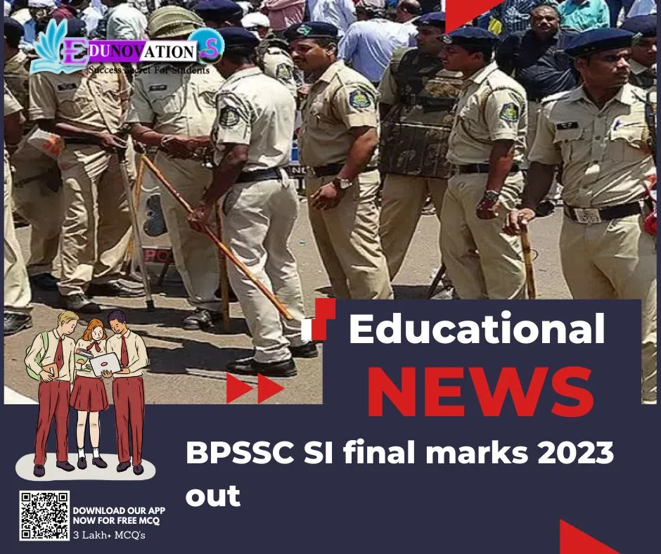 BPSSC SI final marks 2023 out