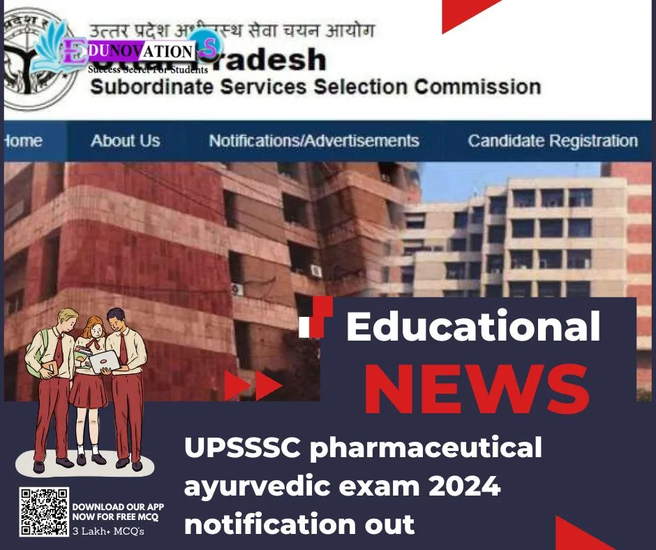 UPSSSC pharmaceutical ayurvedic exam 2024 notification out