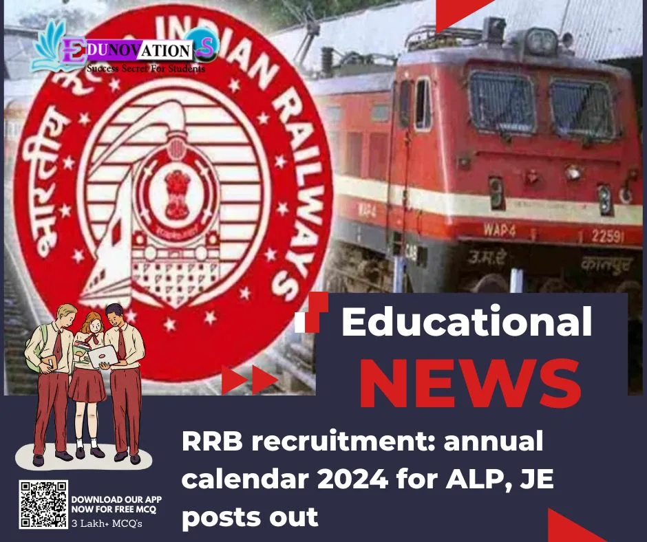 RRB recruitment: annual calendar 2024 for ALP, JE posts out