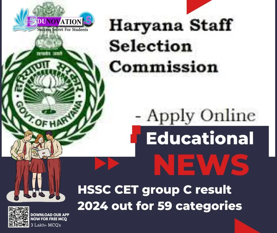 HSSC CET group C result 2024 out for 59 categories