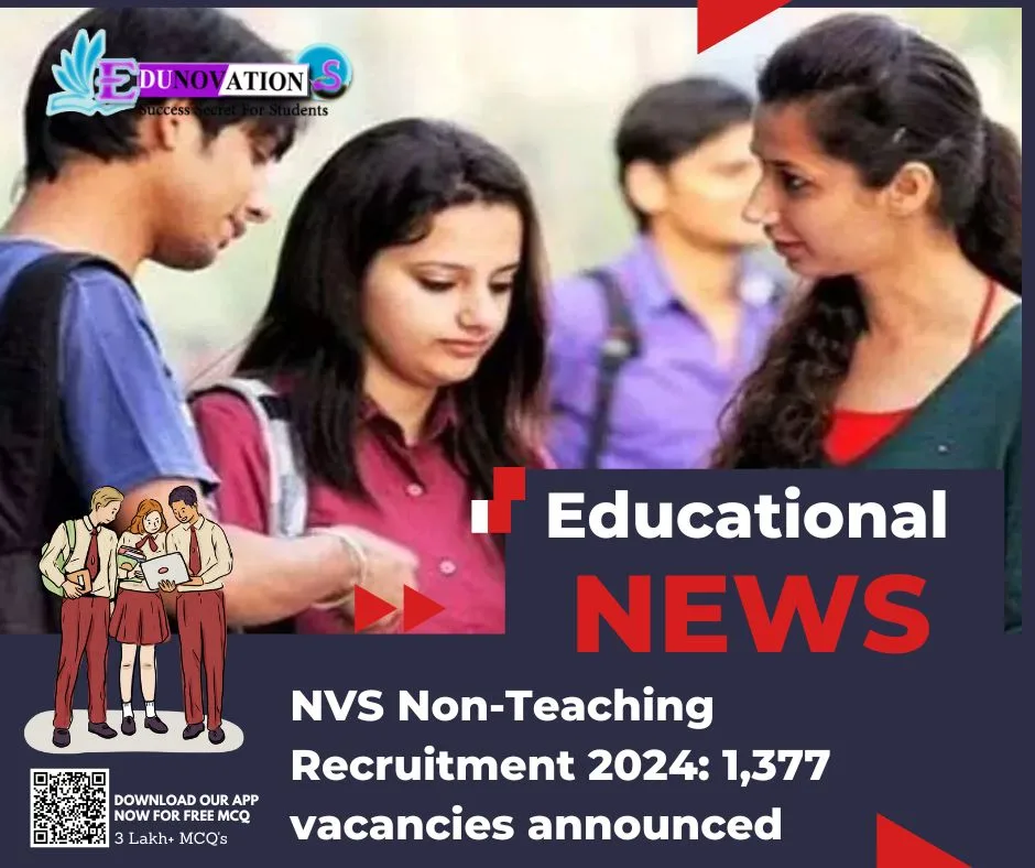 NVS Non-Teaching Recruitment 2024: 1,377 vacancies announced